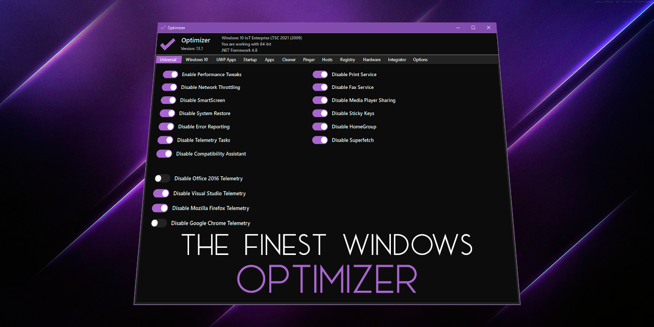 Optimizer system tune-up interface