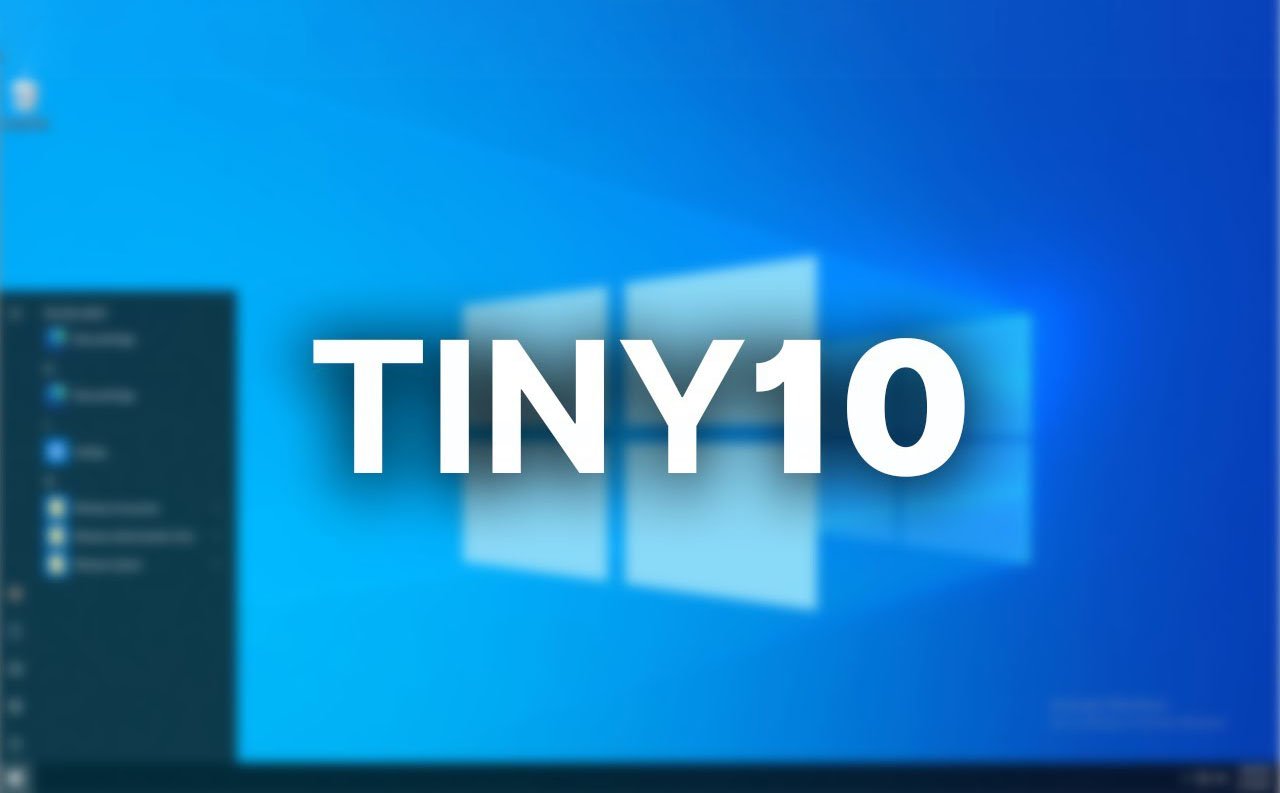 Tiny10 lightweight Windows 10 interface